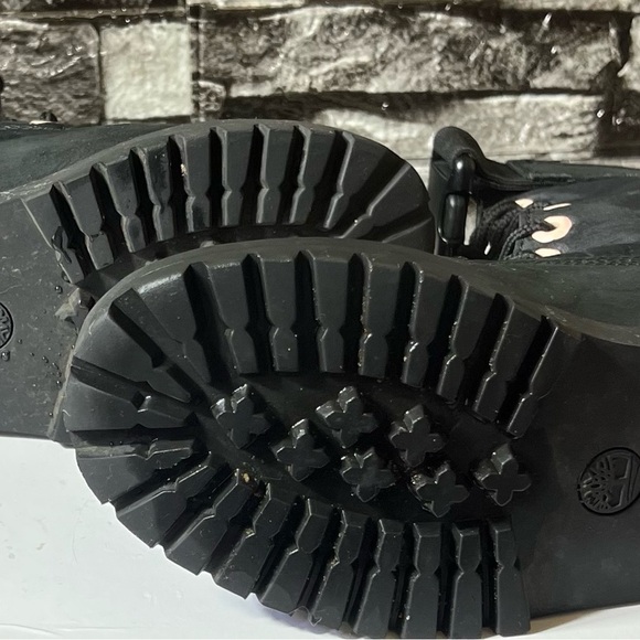 Timberland Gaiter Combat Boots Black & Baby Pink Mid-Calf Waterproof US 6 Women - Picture 6 of 16